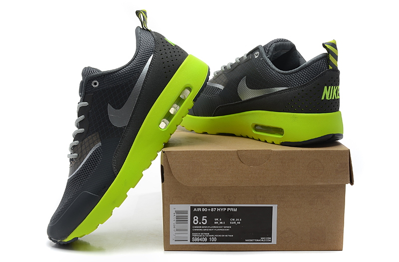 Nike Air Max Shoes Womens Bilack/Fluorescent Green Online